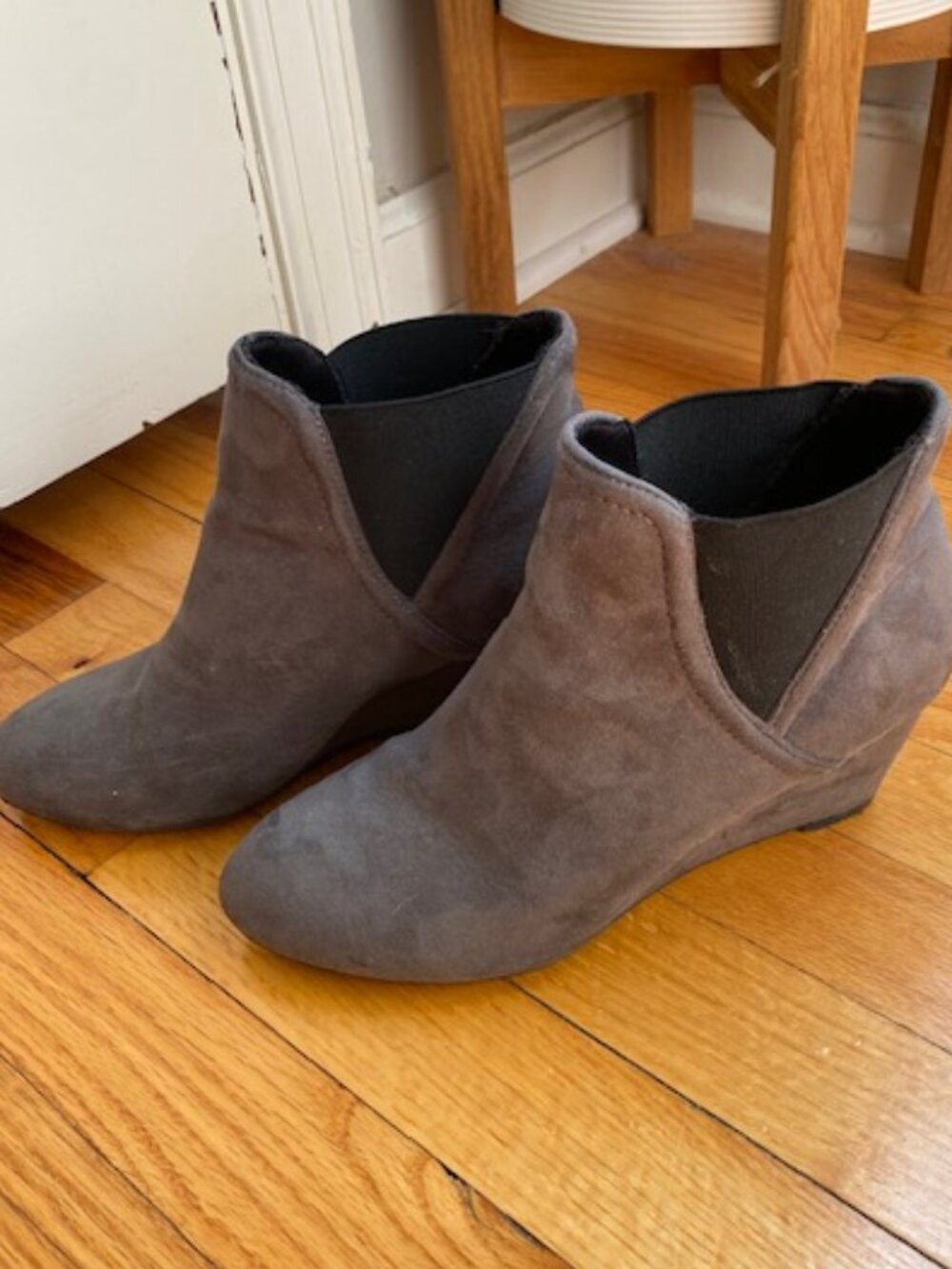 Women's Gray Ankle Boots - Size 8.5